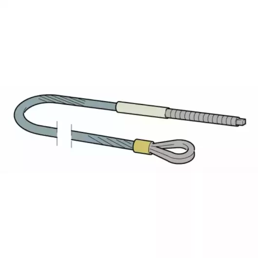 3128055102 Return Rope: A rope used to retract or return a component to its original position.