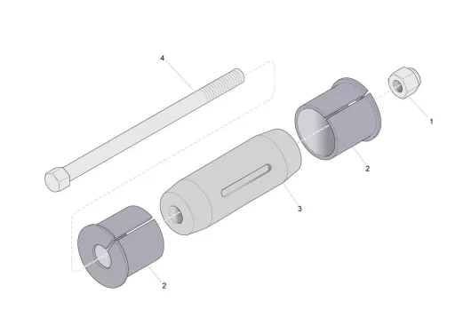 3128311511 Exp. Shaft: An expandable shaft designed to hold and support rolls of material during processing.