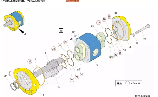 3217903420 路  Hyd. Motor: (Hydraulic Motor) A motor that converts hydraulic pressure into mechanical motion.