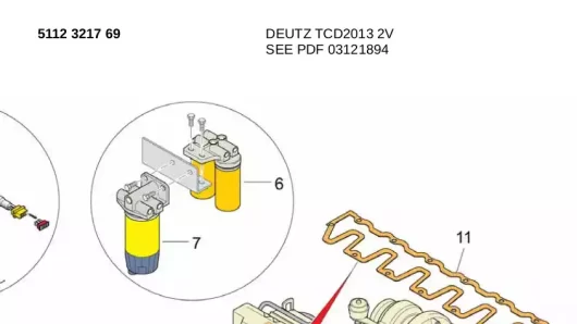 5112321880 Fuel Filter: A filter used to remove contaminants from fuel.