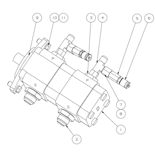 55039471 路  Gear Pump: A type of hydraulic pump that uses gears to move fluid through a system.