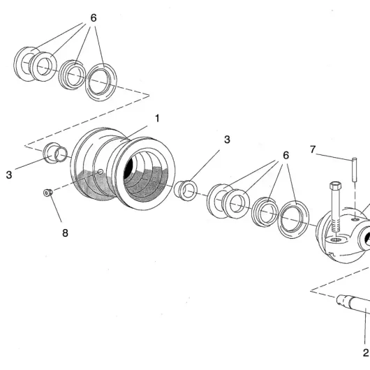 88793989 Track Roller: A roller used to support and guide the track of a vehicle